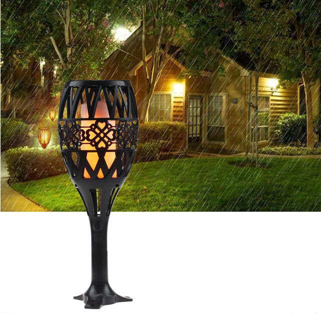 Solar LED Flame Torch Light Waterproof 96LEDs Dancing Flickering Light Control Outdoor Solar LED Fire Lights Garden Decoration