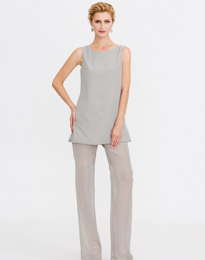 Chic Mother Of The Bride Pant Suits With Long Jacket Three Pieces Cheap Wedding Guest Groom Dresses Mothers Outfit Long Garment Dress