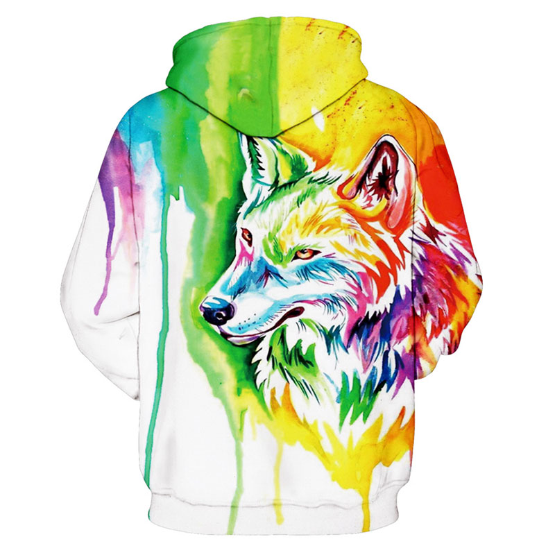 Mr.1991INC New Fashion Wolf Hoodies Men/women 3d Sweatshirts Print Paint Wolf Thin Hooded Hoodies Hoody Pullovers