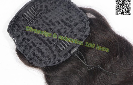 22" & 160g Hair Piece Pony Tail Extension (DARK BROWN CHOCOLATE) Very Long & Voluminous Curled Wavy Malaysian human hair