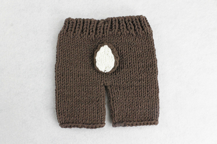 Handmade Crochet Knitted Baby Hat Pants Set Newborn Baby Photo Photography Props For 0-6 Months Christmas Deer Design Costume