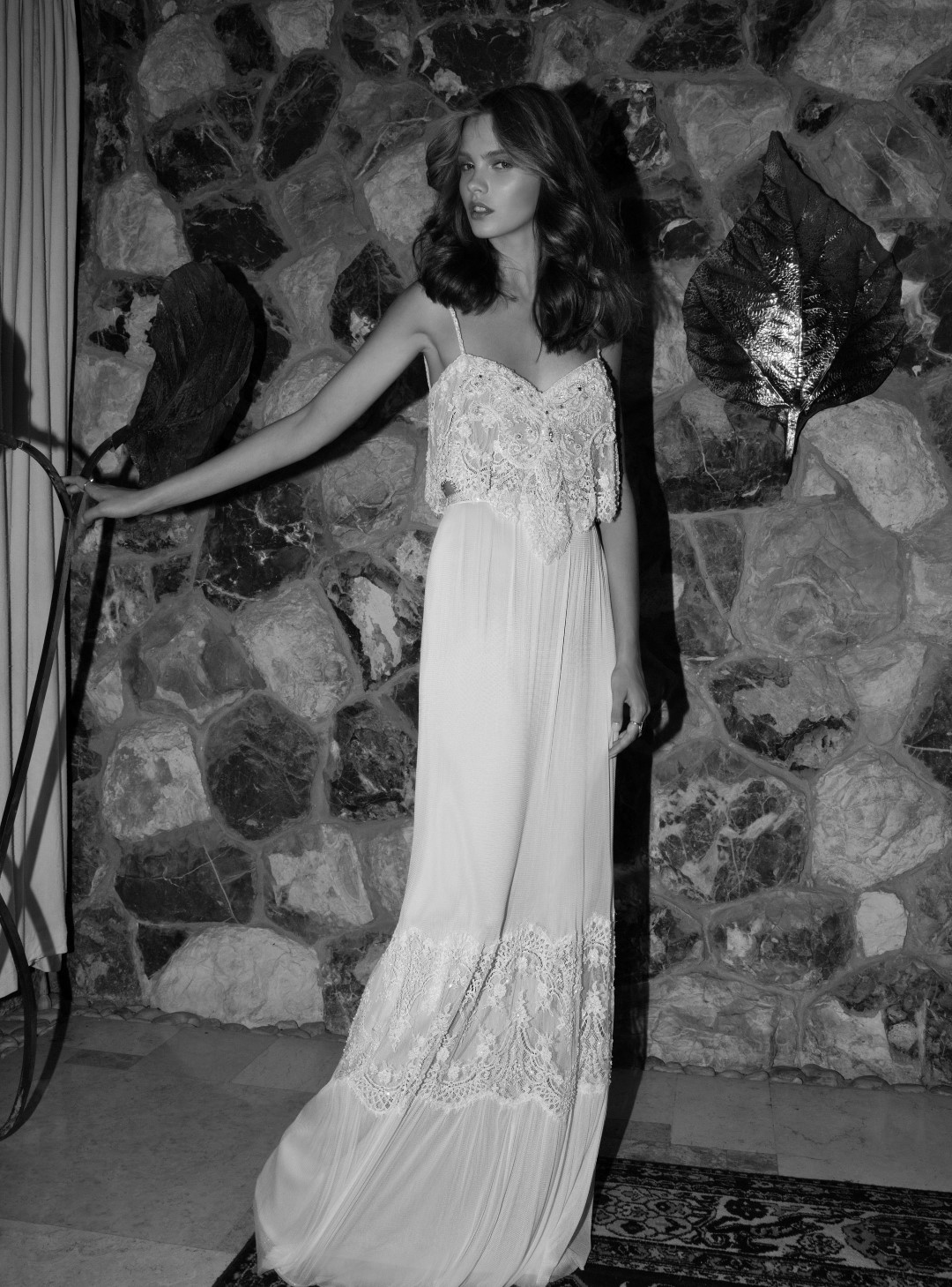 2019 Boho Flora Wedding Dresses A Line Two Pieces Spaghetti Lace Chiffon Appliques Beach Wedding Dress Floor Length Bohemian Bridal Gowns