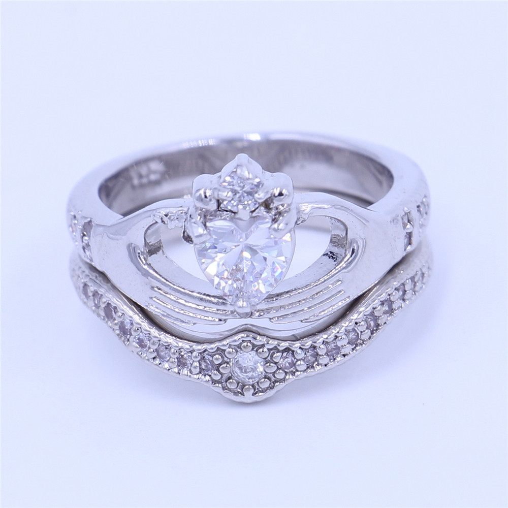 Couple claddagh ring Diamonique Jewelry Wedding band rings set for women heart 5A Cz White Gold Filled Female Party Ring
Couple claddagh ring Diamonique Jewelry Wedding band rings set for women heart 5A Cz White Gold Filled Female Party Ring