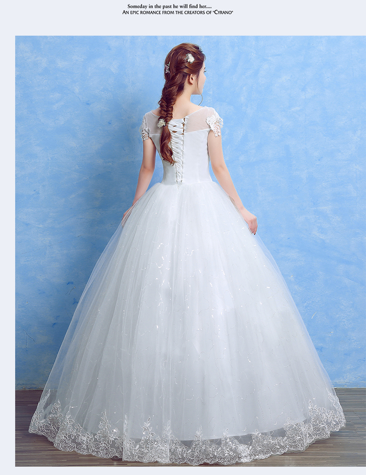 Summer Lace Sequined Red Romantic Wedding Dresses 2018 New Korean Style Simple Pricess Grown Vestidos De Novia Free shipping