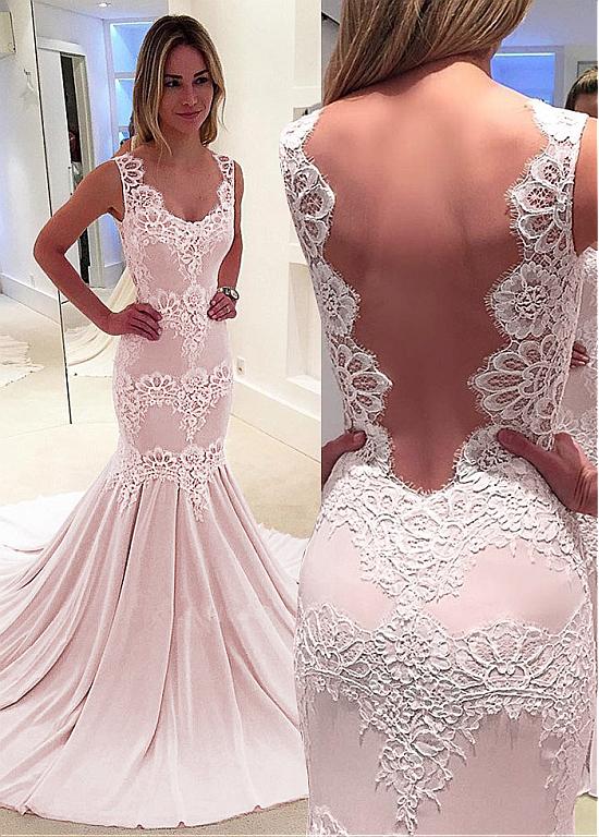 Modern Lace Mermaid Chiffon White Wedding Dresses Sleeveless Straps Backless Sweep Train Summer Applique Arabic Bridal Gown Vestido De Novia, Ivory
Modern Lace Mermaid Chiffon White Wedding Dresses Sleeveless Straps Backless Sweep Train Summer Applique Arabic Bridal Gown Vestido De Novia, Ivory