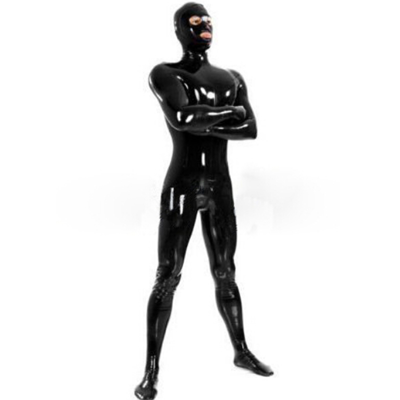 Full Cover Men's Latex Catsuit Fetish Erotic Costumes Rubber Bodysuit for Man Plus Size Jumpsuit Customize Service2114