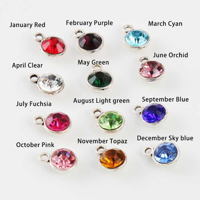 Fashion 12 Month Birthstone Charms Crystal Bangle Charms Vintage Alloy Jewelry Making Finding Accessories AAC733-
Fashion 12 Month Birthstone Charms Crystal Bangle Charms Vintage Alloy Jewelry Making Finding Accessories AAC733-