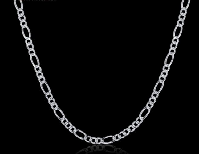 hot sales Fine 925 Sterling Silver Necklace 2MM 16-30" Classic Curb Chain Link Italy Man woman Necklace 15pcs/lot