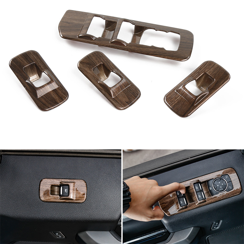 ABS Car Windows Lift Switch Panel Decoration Frame Cover For Ford F150 2015+ Auto Interior Accessories