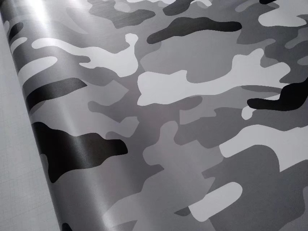 Arctic White black gray Camouflage Vinyl For Car Wrap styling Camo Covering Film with air release / Bubble Free Size 1,52x10m/20m/30m Roll