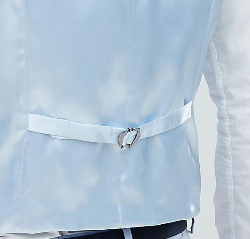 2019 Customize Slim Fit Light Blue Men Suit Best Man Groomsmen Men Wedding Suits Bridegroom (Pants+Vest)