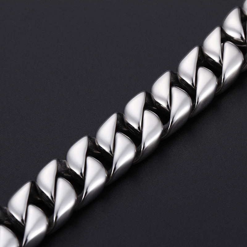23cm 9 inch 12mm GoldPlated Chain Bracelet Fashion Stainless Steel Cuban curb Link Chain Bangle Women Mens Jewlery