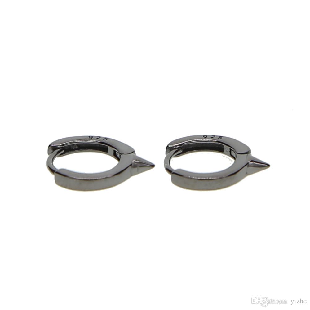 fashion 2024 925 silver mini Circle spike hoop 10mm dainty huggie hoop women girl classic simple gold plated hoop earring