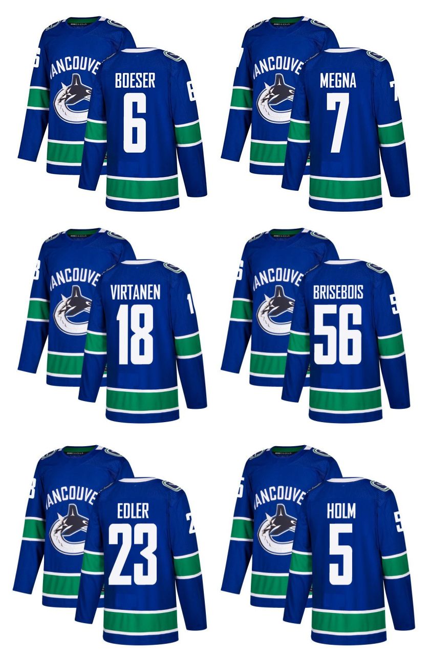 Custom Vancouver Canucks 18 Jake Virtanen 6 Brock Boeser Jayson Megna Alexander Edler Philip Holm Brisebois Stitched Hockey Jersey, Blue
Custom Vancouver Canucks 18 Jake Virtanen 6 Brock Boeser Jayson Megna Alexander Edler Philip Holm Brisebois Stitched Hockey Jersey, Blue