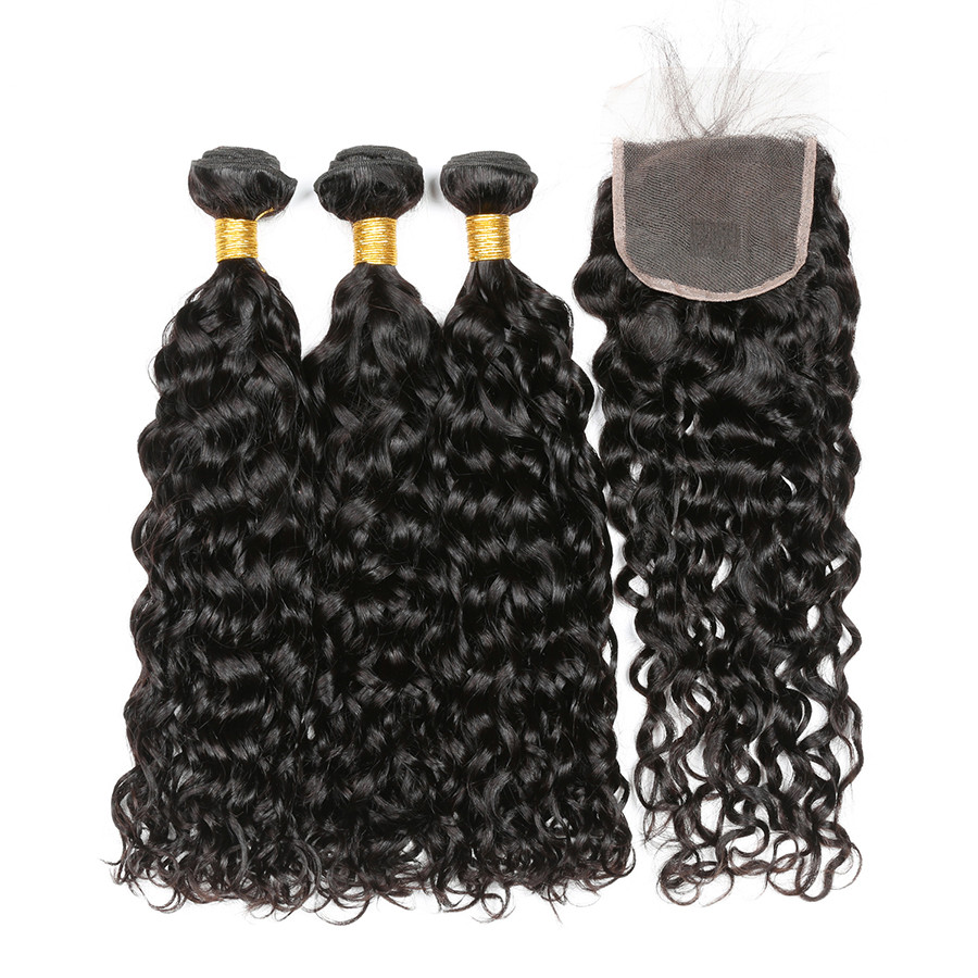 ELIBESS HAIR-Brazilian Water Wave Bundles with Closure 3 Bundles 50g/pcs Human Hair with Closure 4"x4" Free Part Non Remy Hair Weave
ELIBESS HAIR-Brazilian Water Wave Bundles with Closure 3 Bundles 50g/pcs Human Hair with Closure 4"x4" Free Part Non Remy Hair Weave