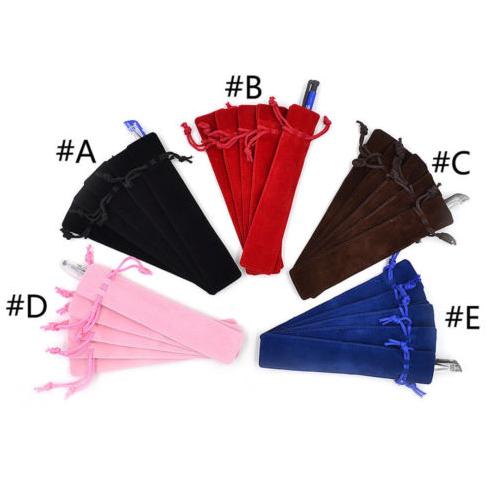 New Rope Locking Gift Bag Velvet Pen Pouch Holder Single Pencil Bag Pen Case Storage Boxes & Bins 15Pcs