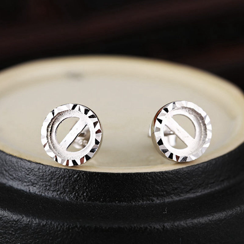 925 Sterling Silver Women Stud Earrings 4x4mm 7x7mm Round Cabochon Semi Mount Earrings Setting Wholesale