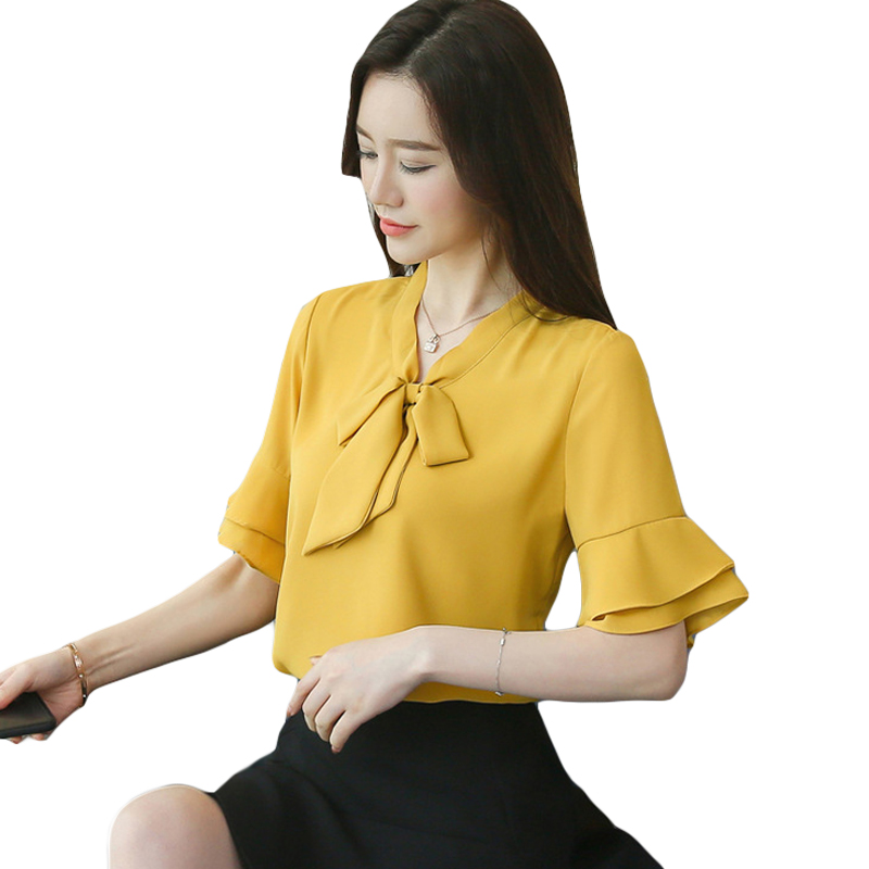 Women Summer Blouses 2018 Fashion Bow Tie Shirt White Blouse Flared Short Sleeve Tops Loose Casual Blusas Female Clothing CM108
Women Summer Blouses 2018 Fashion Bow Tie Shirt White Blouse Flared Short Sleeve Tops Loose Casual Blusas Female Clothing CM108