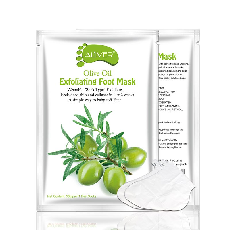 New ALIVER Avocado Papaya Olive Oil Exfoliating Foot Mask Remove Dead Skin Smooth For Feet Skin Care Mascarilla Exfoliante Para Pies Con Aceite De Oli