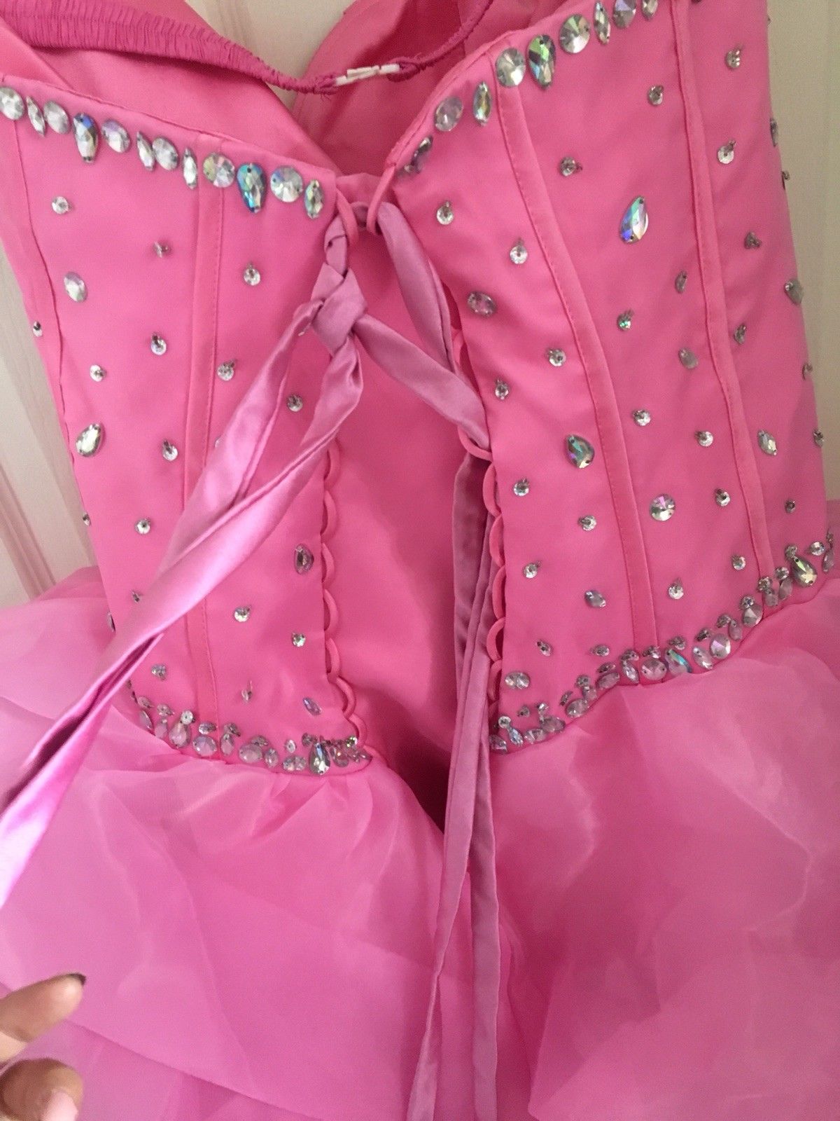 2020 New Pink Ball Gown Quinceanera Dresses Crystals For 15 Years Sweet 16 Plus Size Pageant Prom Party Gown QC1052
