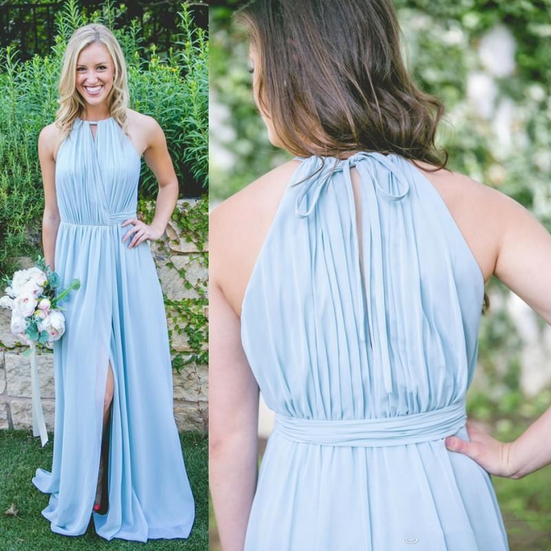 2018 O-Neck Long Chiffon Bridesmaid Dresses A Line Jewel Neck Vestidos De Bridesmaids Party Gowns Split Long Maid of Honor Gowns
2018 O-Neck Long Chiffon Bridesmaid Dresses A Line Jewel Neck Vestidos De Bridesmaids Party Gowns Split Long Maid of Honor Gowns