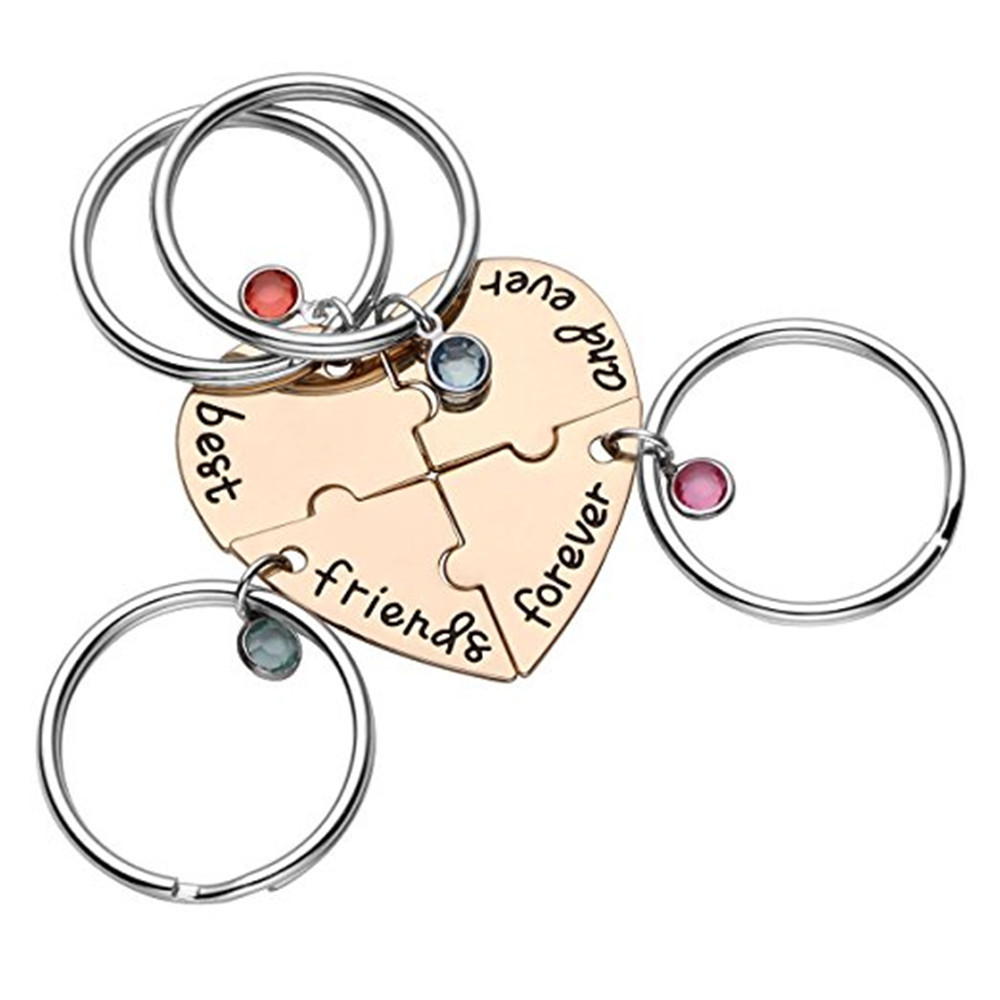 4pcs/set "best friend forever and ever" BFF Friend Keychain Set 4 Pieces Heart Shape Puzzle Bead Friendship Key Ring
4pcs/set "best friend forever and ever" BFF Friend Keychain Set 4 Pieces Heart Shape Puzzle Bead Friendship Key Ring