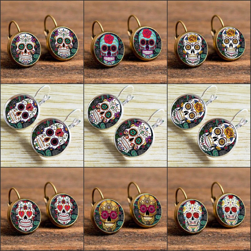 Skulls glass Earring Sugar Skull Ear stud Skull time jewel earrings fashion jewelry punk style earrings
Skulls glass Earring Sugar Skull Ear stud Skull time jewel earrings fashion jewelry punk style earrings