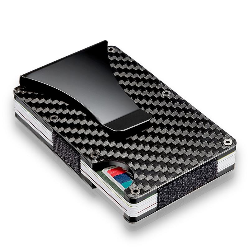 Slim Carbon Fiber Card Holder RFID Blocking Metal Wallet Money Clip Case X121, Black
Slim Carbon Fiber Card Holder RFID Blocking Metal Wallet Money Clip Case X121, Black
