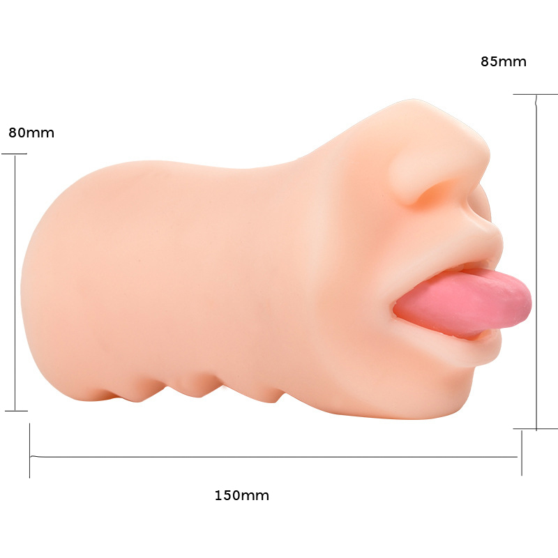 Deep Throat Male Masturbator Oral Sex Blowjob Masturbation Cup with Teeth Tongue Realistic Pocket Pussy Sex Toys for Men Y18103005
