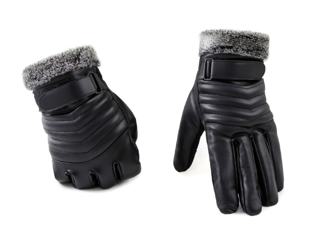 Faux Leather Gloves Men039s Winter Touch Screen Slip Plus Velvet Thick Warm Waterproof Cold Riding Cycling Outdoor Motorcycle G635