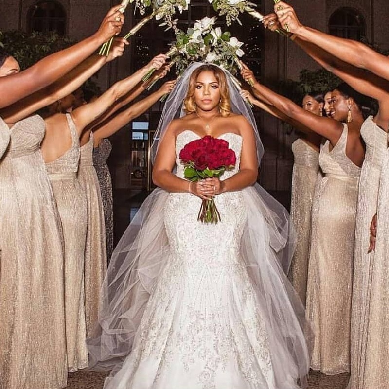 Plus Size Long Wedding Dresses Sexy South Africa Beads Mermaid Bridal Dress With Tulle Overskirt Glamorous Sequins Applique Wedding Gowns, Pink
Plus Size Long Wedding Dresses Sexy South Africa Beads Mermaid Bridal Dress With Tulle Overskirt Glamorous Sequins Applique Wedding Gowns, Pink