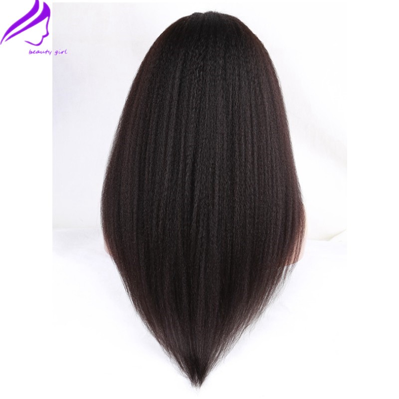 Stock Afro Kinky Straight Black Color Synthetic Lace Front Hair Wigs italian yaki sraight africa american women wig with baby hair