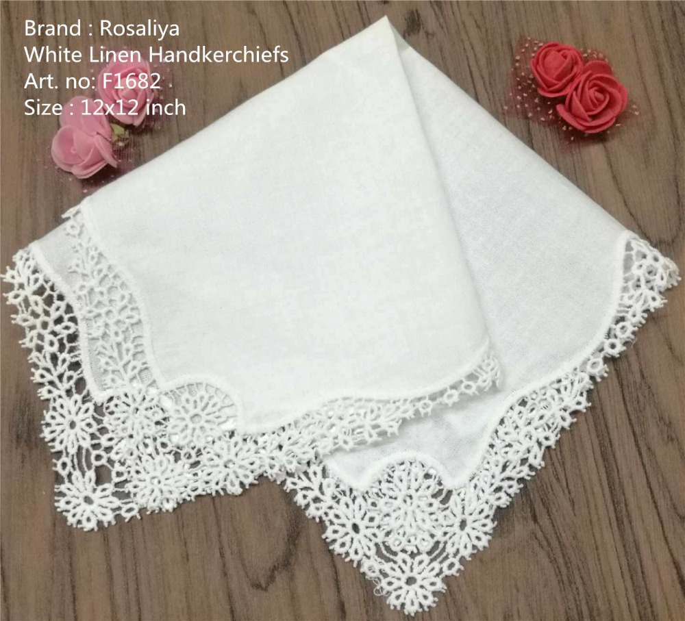 

Set of 12 Fashion Guest Towel Ladies Handkerchiefs Bridal Hankies Wedding Hanky Linen Daisy Crochet Embroidered Lace Handkerchief 12x12-inch