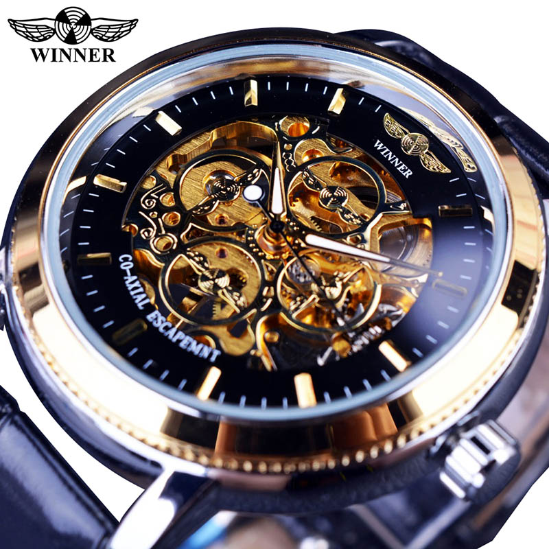 Winner 4 Ring Designer Transparent Case Back Black Golden Skeleton Mens Watches Top Brand Luxury Mechanical Watch Men Wristwatch, White gold
Winner 4 Ring Designer Transparent Case Back Black Golden Skeleton Mens Watches Top Brand Luxury Mechanical Watch Men Wristwatch, White gold