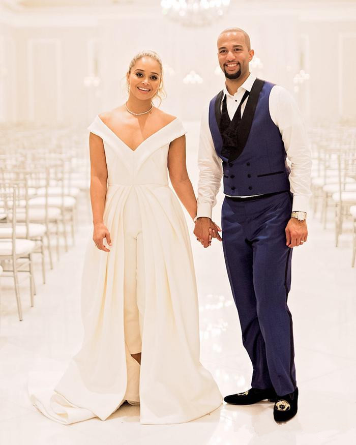 Jumpsuits Plus Size Prom Off The Shoulder Long Formal Pant Suits Cheap Satin Evening Dresses