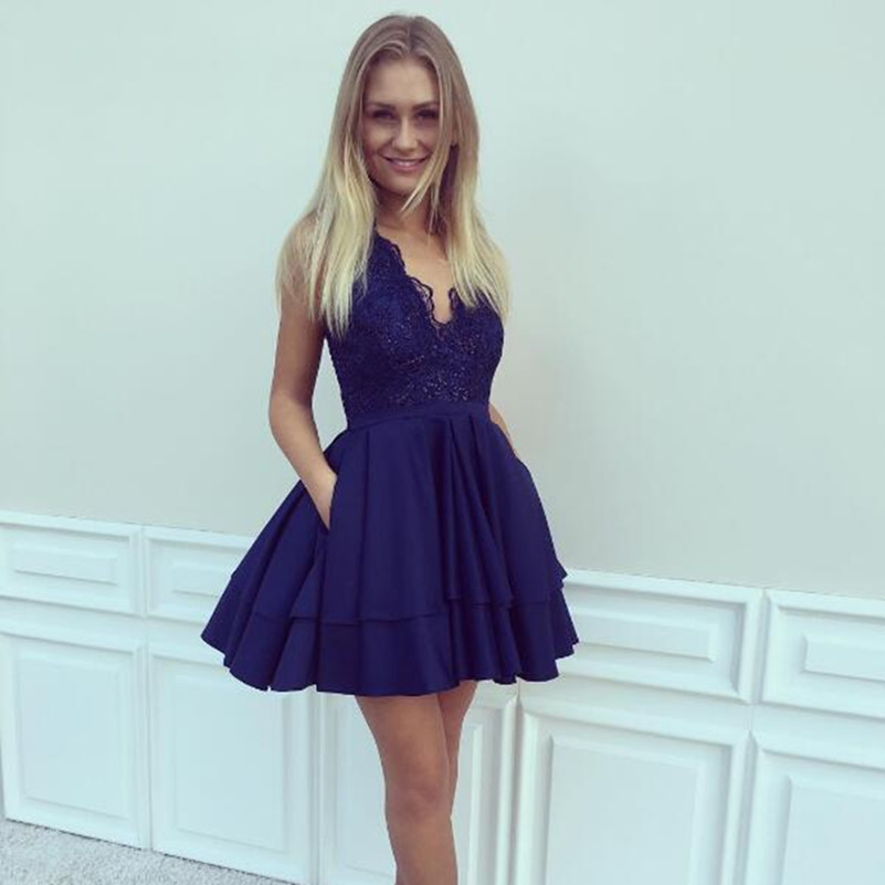 Navy Blue A-line Short Homecoming Dresses Knee Length Summer Chiffon Lace Girl Graduation Dress Cocktail Gowns, Chocolate
Navy Blue A-line Short Homecoming Dresses Knee Length Summer Chiffon Lace Girl Graduation Dress Cocktail Gowns, Chocolate