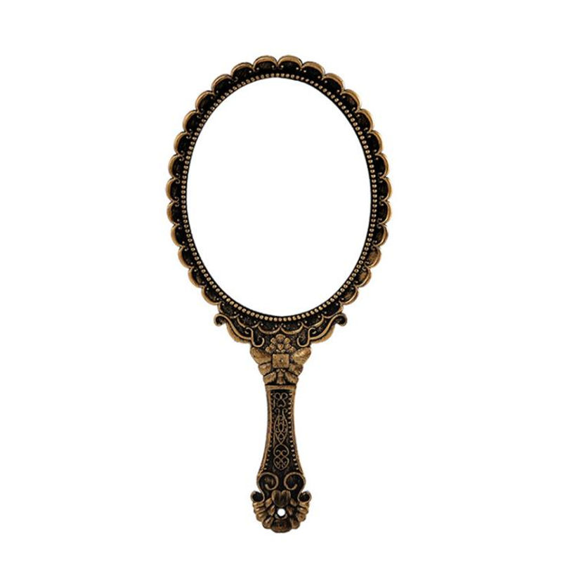 Creative retro pattern handle makeup mirror makeup mirror portable portable lace mirror hand held fast shipping F1290
