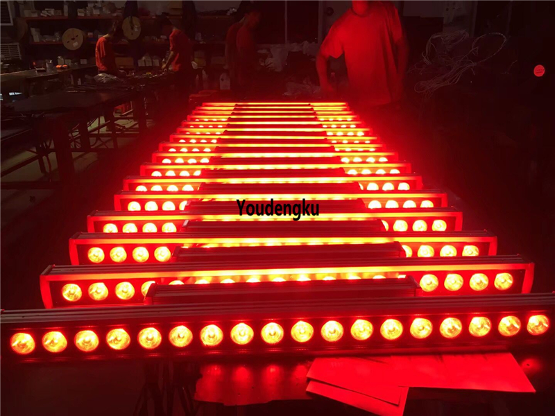 2 pieces IP65 waterproof two head led wall washer outdoor 18x15w rgbwa 5in1 linear wall washer led bar light