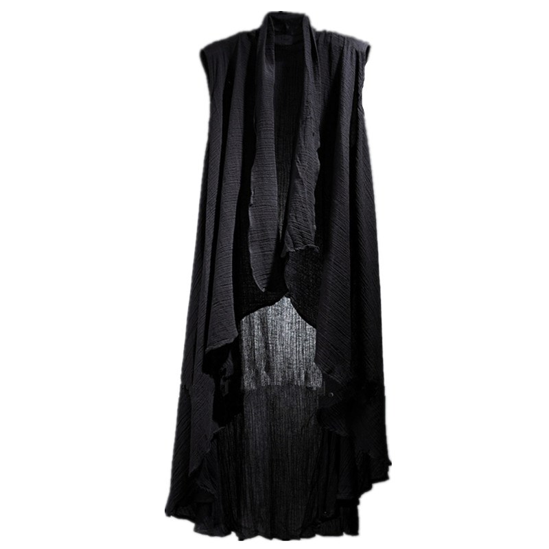Men nightclub DJ singer hip hop punk rock long vest linen cape mens sleeveless cloak jacket gothic style black colete masculino
Men nightclub DJ singer hip hop punk rock long vest linen cape mens sleeveless cloak jacket gothic style black colete masculino