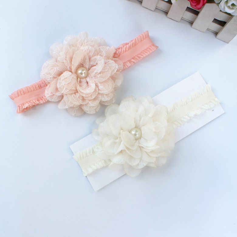 Hair Flowers For Wedding Party Girls' Head Pieces Flower Girl chic Rhinestone Pearl headband Studio Kids' Accessories