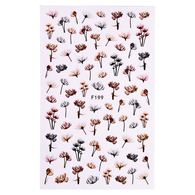 Dandeli Flower 3D Nail Stickers Nail Art Adhesive Transfer Sticker Decals Decor