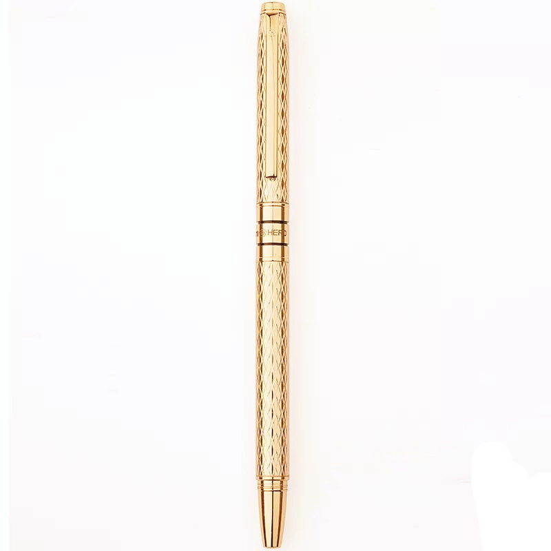 High Quality 10K Gold Fountain pen 0.5mm full metal Golden Clip ink pens Caneta Stationery Office school supplies 03860