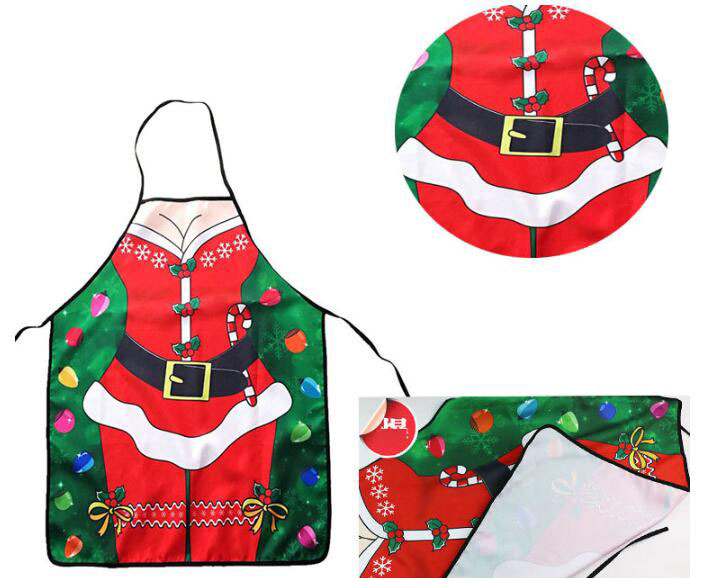 Christmas Aprons for Adults Dinner Party Cooking Apron Ladies Men Sexy Aprons Kitchen Accessories New Year Supplies