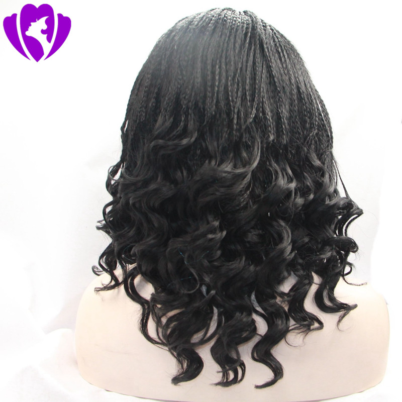180density Synthetic Braids Box Braids Wig Lace Front Wigs for Women afro curly wig Short Bob Hair Heat Resistant Fiber