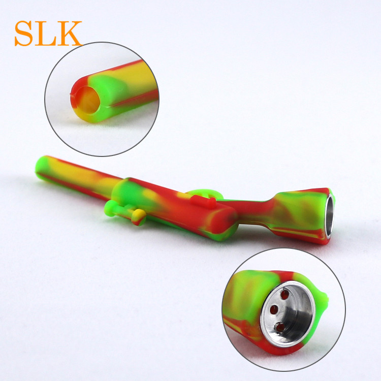 10 colors light weight silicone smoking pipes new gun mini rifle oil burner water bong cheap price oil rigs with metal bowl 
10 colors light weight silicone smoking pipes new gun mini rifle oil burner water bong cheap price oil rigs with metal bowl