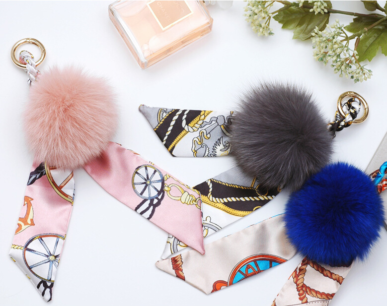 Fashion Key Chain Creative silk scarf bow fox fur ball Key Rings Car Keychains women Bag Purse Chain pendant Charm Jewelry gift Accessories
Fashion Key Chain Creative silk scarf bow fox fur ball Key Rings Car Keychains women Bag Purse Chain pendant Charm Jewelry gift Accessories