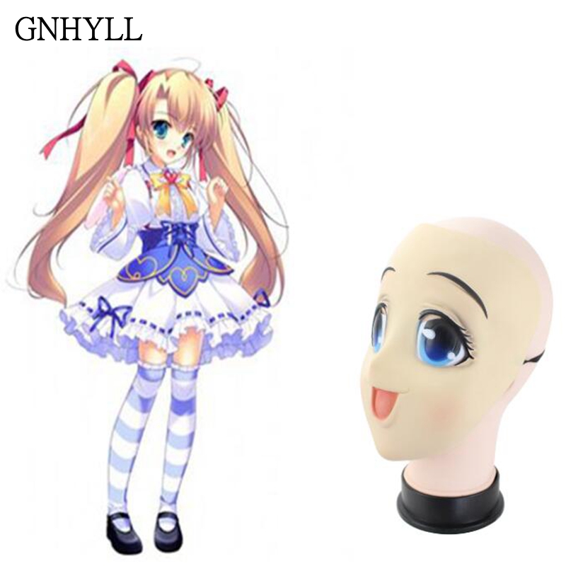 Big Eyes Girl Full Face Latex Mask Half Head Kigurumi Mask cartoon Cosplay Japanese Anime Role Lolita Mask Crossdress Doll4760122