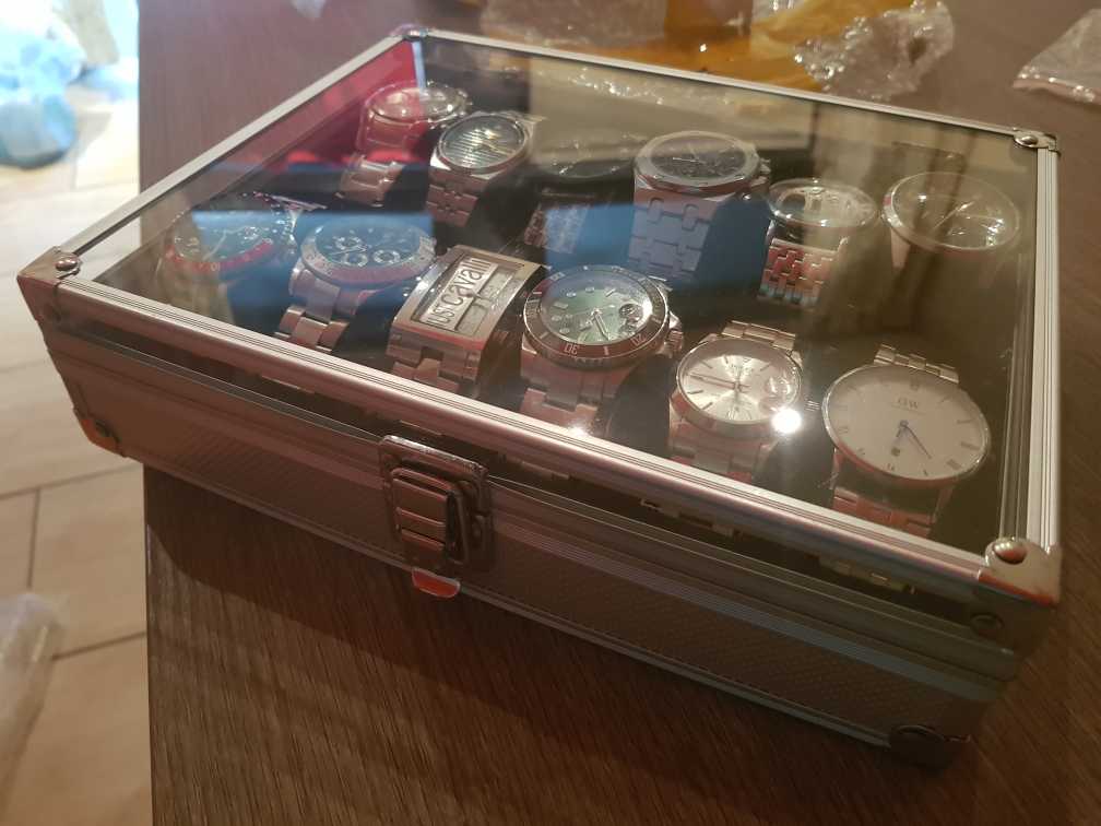Watch Boxes Cases Wrist Display Holder Box Aluminium Container 12 Grid Jewelry Storage Organizer Case Quality1