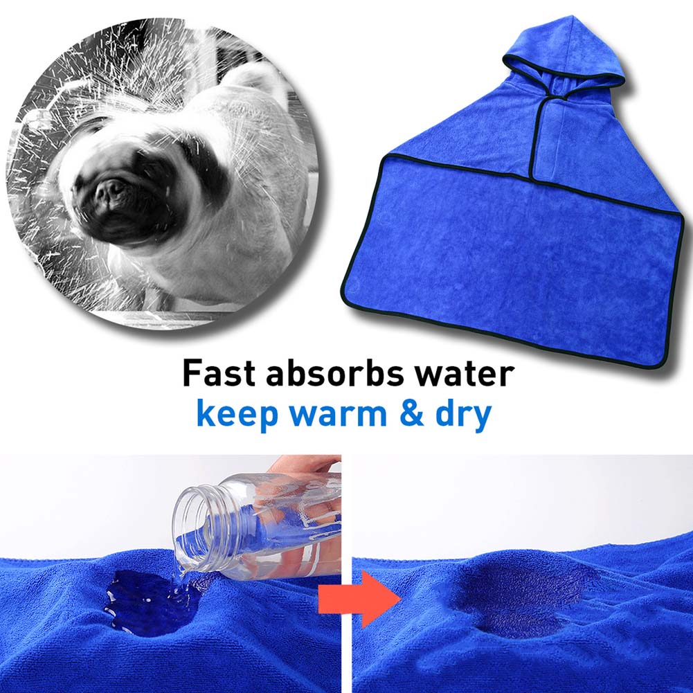 Microfiber Towel Dog Cat Bath Robe Quick Drying Animal Grooming Blanket Cloth XH8Z