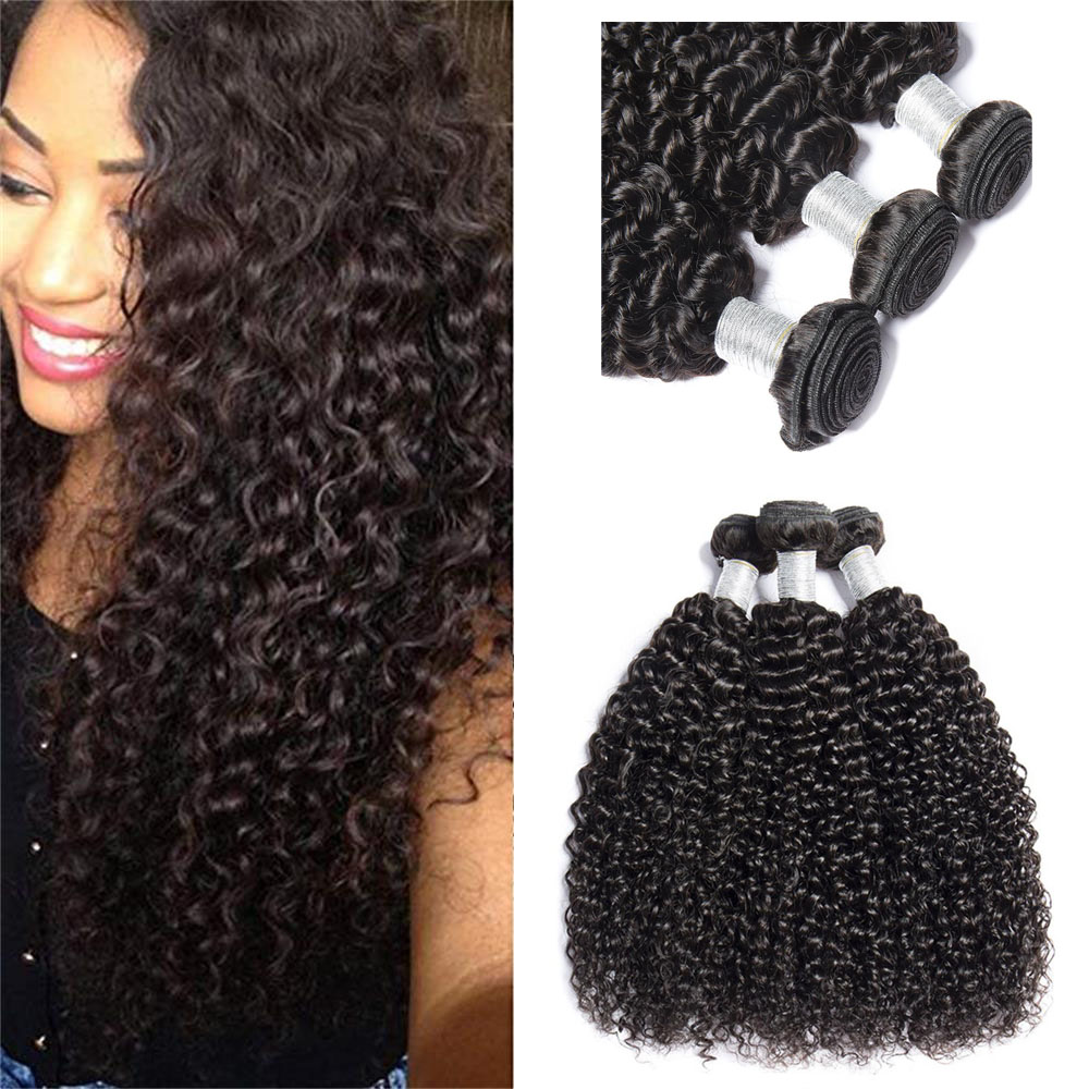 9A High Quality Cuticle Aligned Hair Peruvian Kinky Curly Remy Hair 3 Bundles Brazilian Raw Virgin Indian Hair Extensions